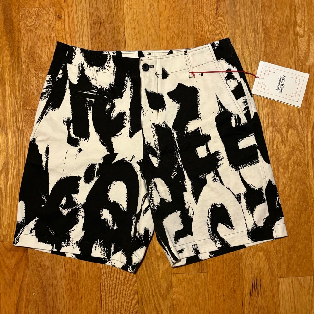 Alexander McQueen Graffiti Runway Shorts, Brand New 🔥